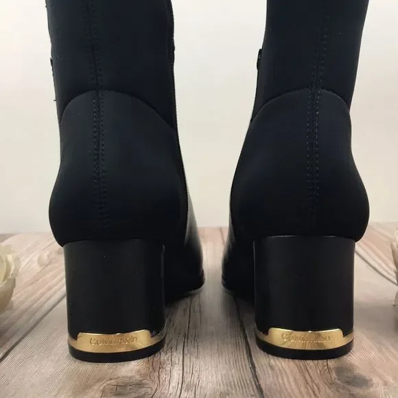 Calvin Klein Black and White Heeled Boots - Picture 5 of 8